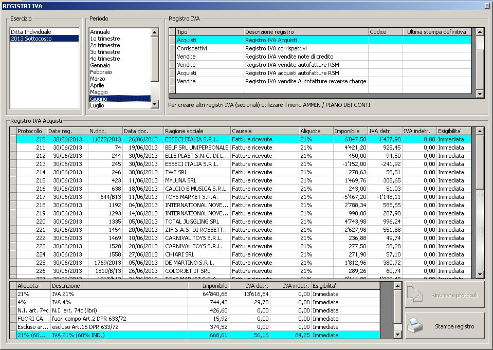 PROTOCOLLO REG. IVA ACQUISTI - Registri IVA - Software Gestionale Ready ...